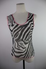 CAVALLI TOP MAGLIA DONNA TG. 4 T-SHIRT WOMAN ITALY VINTAGE VELATO ZEBRATO