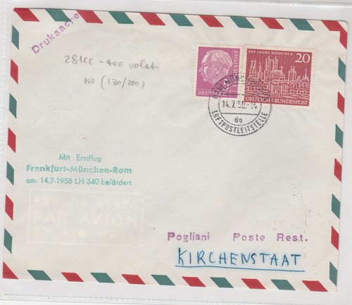 Postal history 1958 germany - postal,