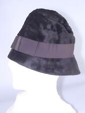 Cappello Berretto Cloche Donna Nero Vintage Pelo Peloso Taglia Unica One Size