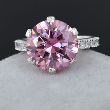 Anello Solitario Diamante Rosa