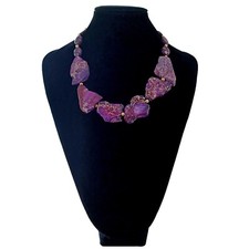 collana corta girocollo pietre dure viola diaspro bigiotteria regalo donna