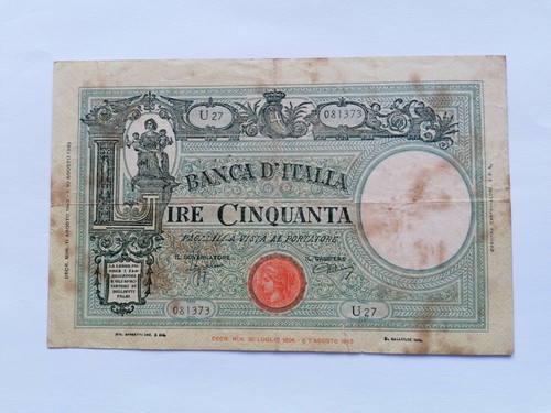 Banconota lire grande l - 50,