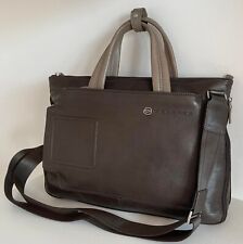 Lussuosa chic  borsa  pelle Piquadro   espandibile marrone pelle vitello