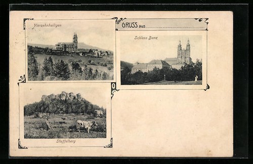 Cartolina quattordici santi - cartolina,