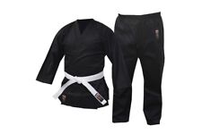 Cimac Karate Uniforme Adulto Nero 8oz Studente Gi Bambini Tuta Aikido Free Cintura Bianca