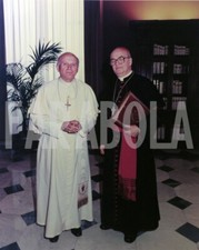 Foto vintage Italia, Giovanni Paolo II con Mons. Hamer, stampa 20x25 cm