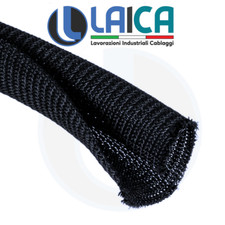 CALZA INTRECCIATA ESPANDIBILE AUTOCHIUDENTE TWIST-IN PROTEGGI CAVI AUTO MOTO 1mt