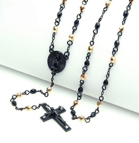 Collana uomo oro rosa perline - uomo,