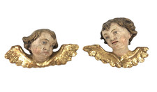 2 antiche teste di putto alate