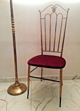 ELEGANTE sedia Chiavari italiana metà secolo alta italiana ottone anni 50