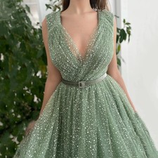Green Prom Dresses V-Neck