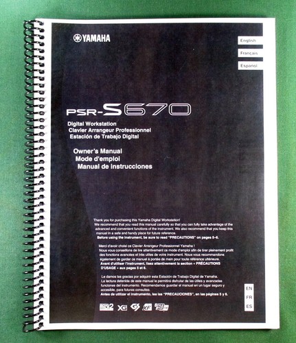 Yamaha psr s670 instruction - yamaha,