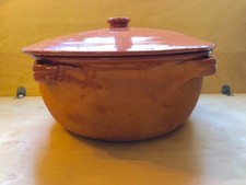 Pentola tegame artigianale in terracotta smaltata 40cm