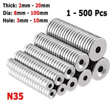 N35 Anello Super Forte Disco Rotondo Magneti Terra Rara NdFeB Svasato Con Foro