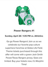 Maglia Power Rangers Texas