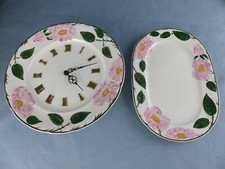 VILLEROY & BOCH WILD-ROSE RARE lot montre + plat ovale PARFAIT ETAT