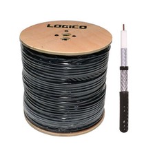 Cavo coassiale RG6 doppio schermo esterno gel sepoltura diretta 1000 piedi 18AWG nero 3 GHz