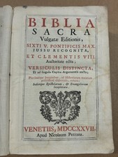 BIBLIA  SACRA IN LATINO VULGATA EDITIONIS Del 1727 Nicolaum Pezzana Bibbia Sacra