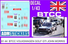 81 44 DECAL 1/43 BTCC 1981 44 VOLKSWAGEN GOLF GTI JOHN MORRIS