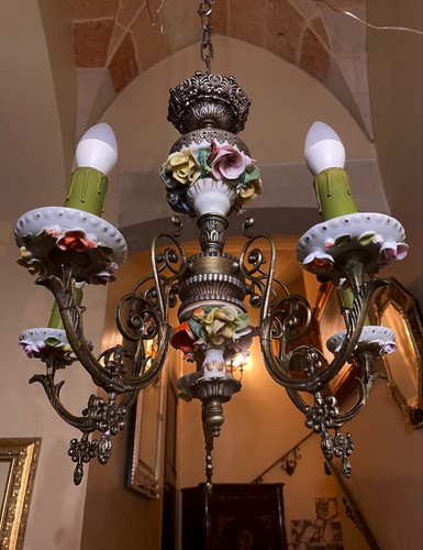 Lampadario antico ceramica - in,
