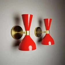 Coppia Di Applique In Ottone