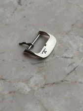 JAEGER LeCOULTRE VINTAGE STEEL WATCH STRAP BUCKLE FIBBIA ACCIAIO UHREN 16mm 