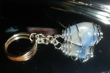 Portachiavi QUARZO BLU Spirale RAME bagnata ARGENTO yoga reiki cristallo zodiaco