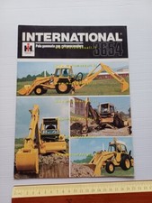 International 3654 pala gommata con retroescavatore anni 70 depliant originale