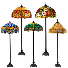 Lampade da terra di lusso Tiffany vetro colorato stile artigianale per casa e ufficio UK