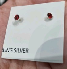 Orecchini Argento Brillantino Rosso