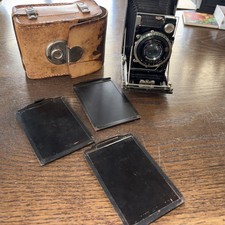 Antica macchina fotografica pieghevole Compur 1929 F. Drucker~Munchen