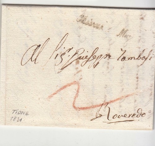1831 trentino lettera - 1831,