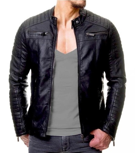 Giacca uomo vera pelle biker