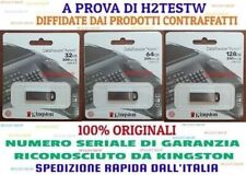 Chiavetta 32 GB 64 128 GB kyson Pendrive Usb  3.2 Memoria Kingston DTKN silver