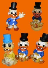 5 Pupazzi Gomma Disney Zio Paperone U.Scrooge Picsou LEDRA Ledraplastic Dagobert