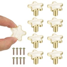 8 Pezzi Pomelli per Armadio a Forma di Stella, Pomelli per Comò Bagno Cassetti Tiranti Bianco
