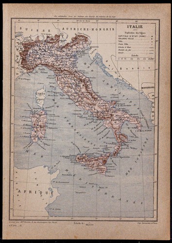 1890ca carta antica italia - 1890ca,