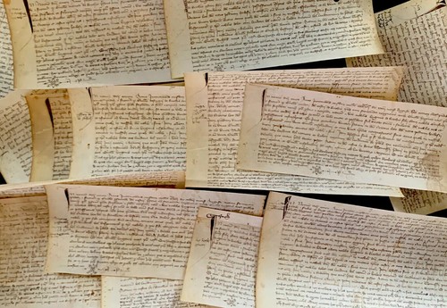 Medieval vellum manuscript - vellum,