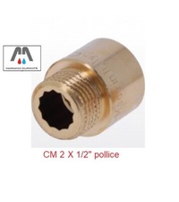 PROLUNGA PESANTE CM 2 X 1/2 pollice OTTONE a norma Confezione da 10pz