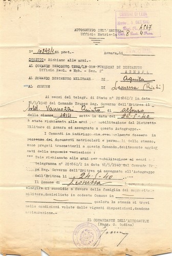 Lettera richiamo armi - richiamo,