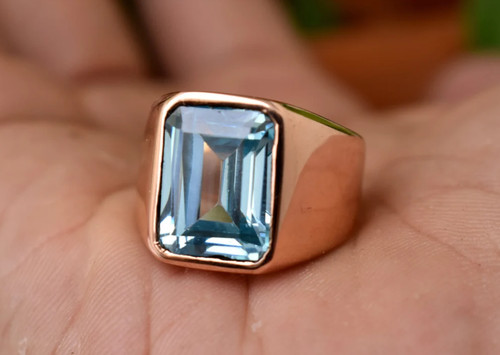 Anello uomo acquamarina - uomo,