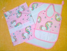 SET ASILO 3 PEZZI con aida X ricamo punto croce Unicorno 