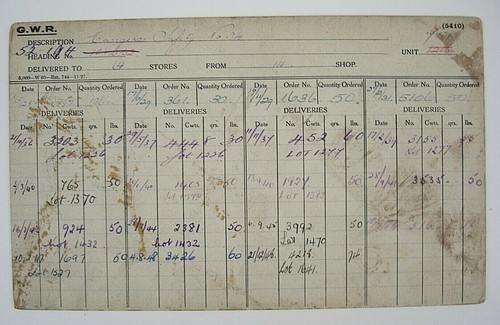 Gwr swindon parts - parts, stores