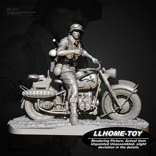 Soldatino con moto - moto, 3d