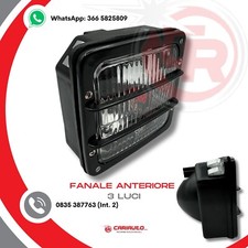 Fanale COBO Anteriore Quadrato Cornice Nera per Trattore a 3 Luci SX DX 05.160