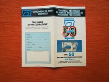 RARA BROCHURE DEPLIANT (fronte-retro) MACCHINE DA CUCIRE "VIGORELLI" del 1984