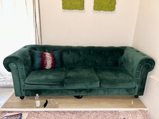 Divano Chesterfield Chester / inglese 3 posti colore Verde / Velluto