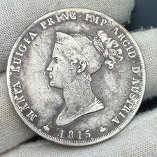Moneta argento 5 lire Parma Maria Luigia - bei dettagli