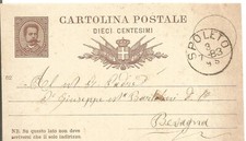 Cartolina postale : Dieci centesimi : Spoleto, 3-7-83 : a Giuseppe Bartolini