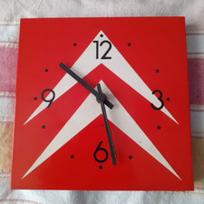 OROLOGIO DA OFFICINA CITROEN PUBBLICITARIO ORIGINALE ANNI '80 ROSSO FUNZIONANTE